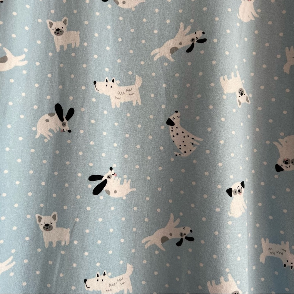 Pillow Talk Dog Print Soft Cozy Pajama Shirt Top Sleepwear Loungewear Blue Sz L - Picture 4 of 8